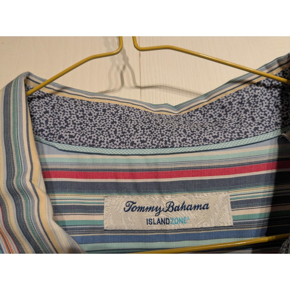 Tommy Bahama Shirt Mens 2XL Multicolor Striped IslandZone Long Sleeve Button Up‎ - Picture 7 of 16